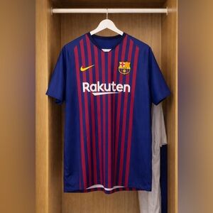 Nike FC Barcelona 2017/2018 Home Soccer Jersey XXL Red Blue